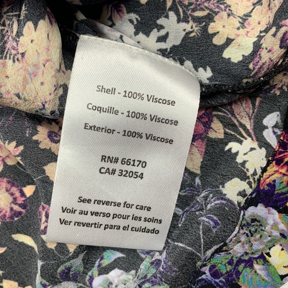 Anthropologie Rdalamal Black Floral Top Blouse Size 12 Long Sleeves - Picture 8 of 9